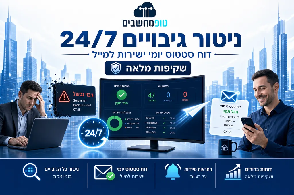 ניטור גיבויים 24/7